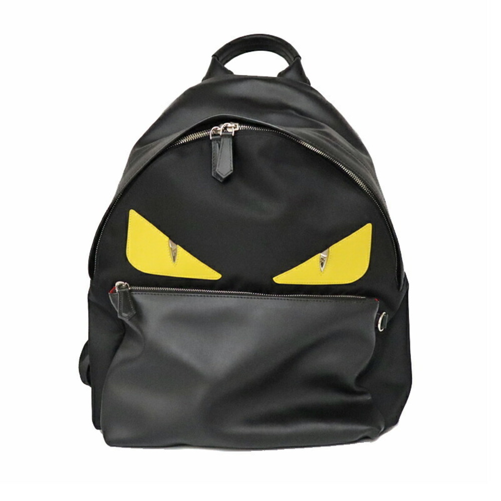FENDI Bag Bugs Backpack Rucksack Daypack Black Leather